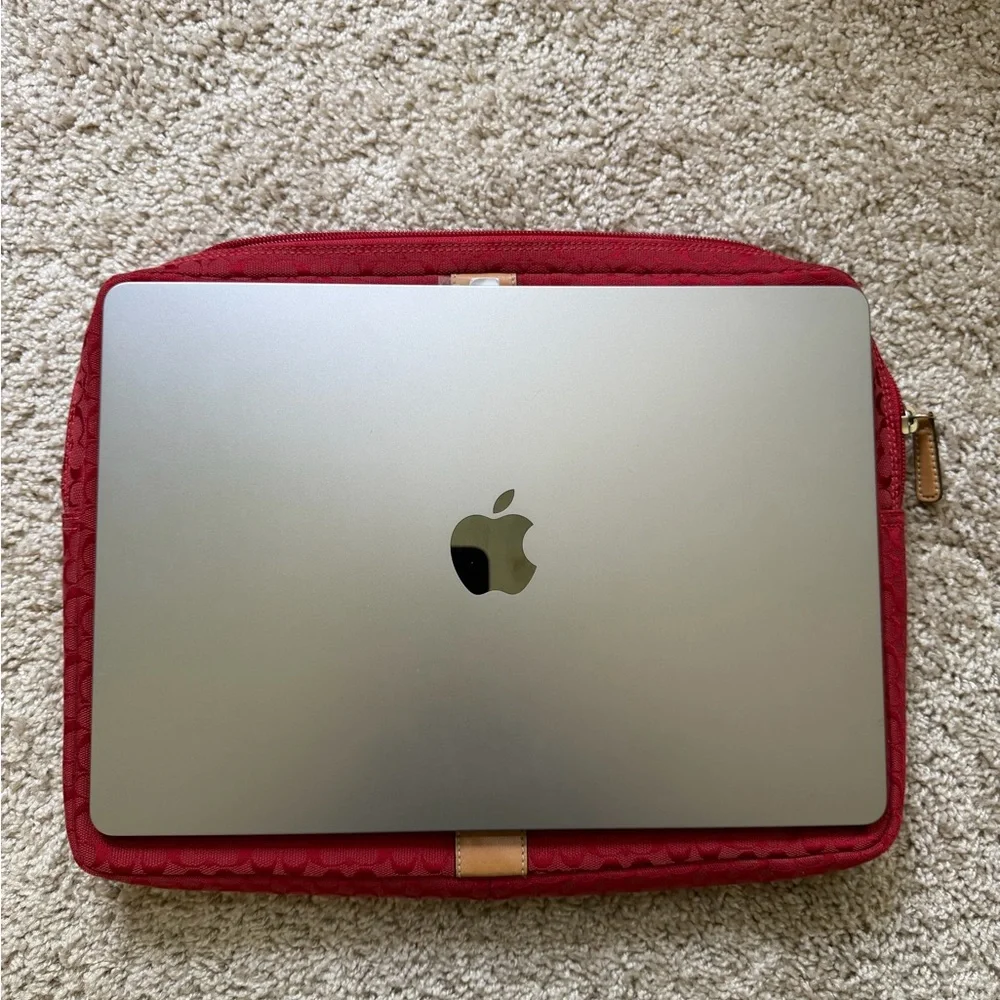 Coach Voyage Signature Padded Laptop Case - Red Canvas - Picture 13 of 13